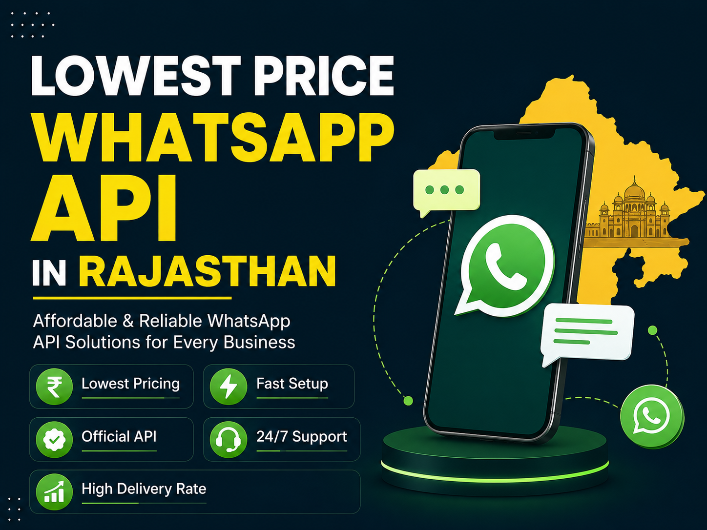 1 Lowest Price WhatsApp API In Rajasthan: 10 Best Ways to Cut Marketing Costs 3 Lowest Price WhatsApp API in Rajasthan with official Meta API dashboard and business automation services