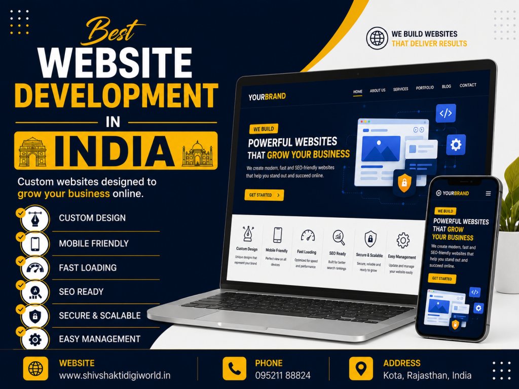 Best Website Development in India with responsive, SEO-friendly, mobile-friendly business website design and development services