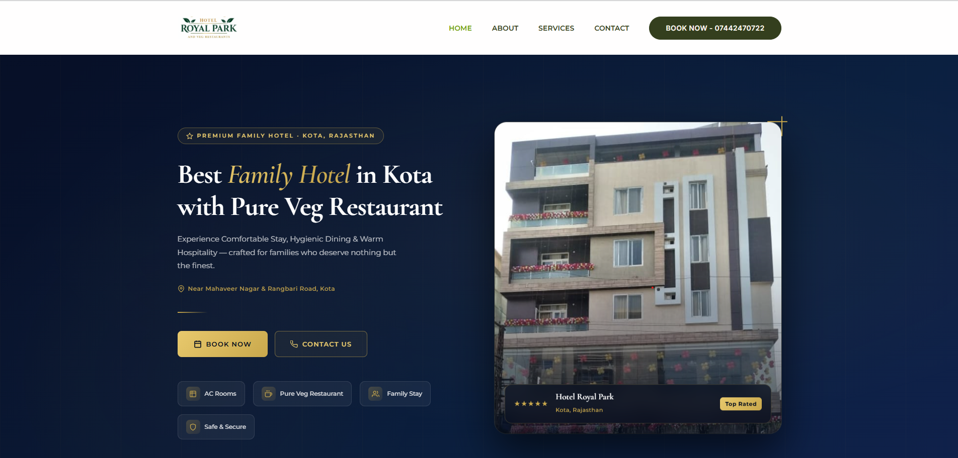 Shiv Shakti Digiworl Portfolio 14 Hotelroyalparkkota Website Developed Shiv Shakti Digiworld