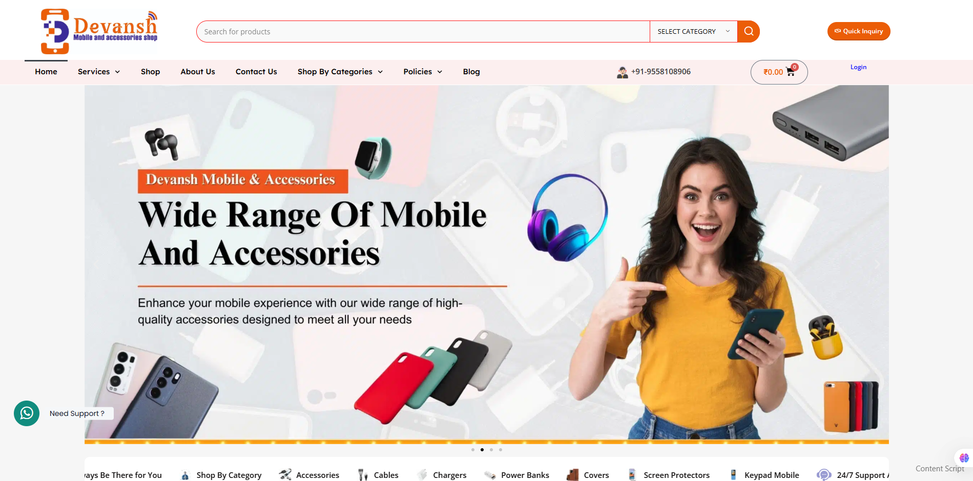 Shiv Shakti Digiworl Portfolio 16 Mobile Accessories Website Developed Shiv Shakti Digiworld